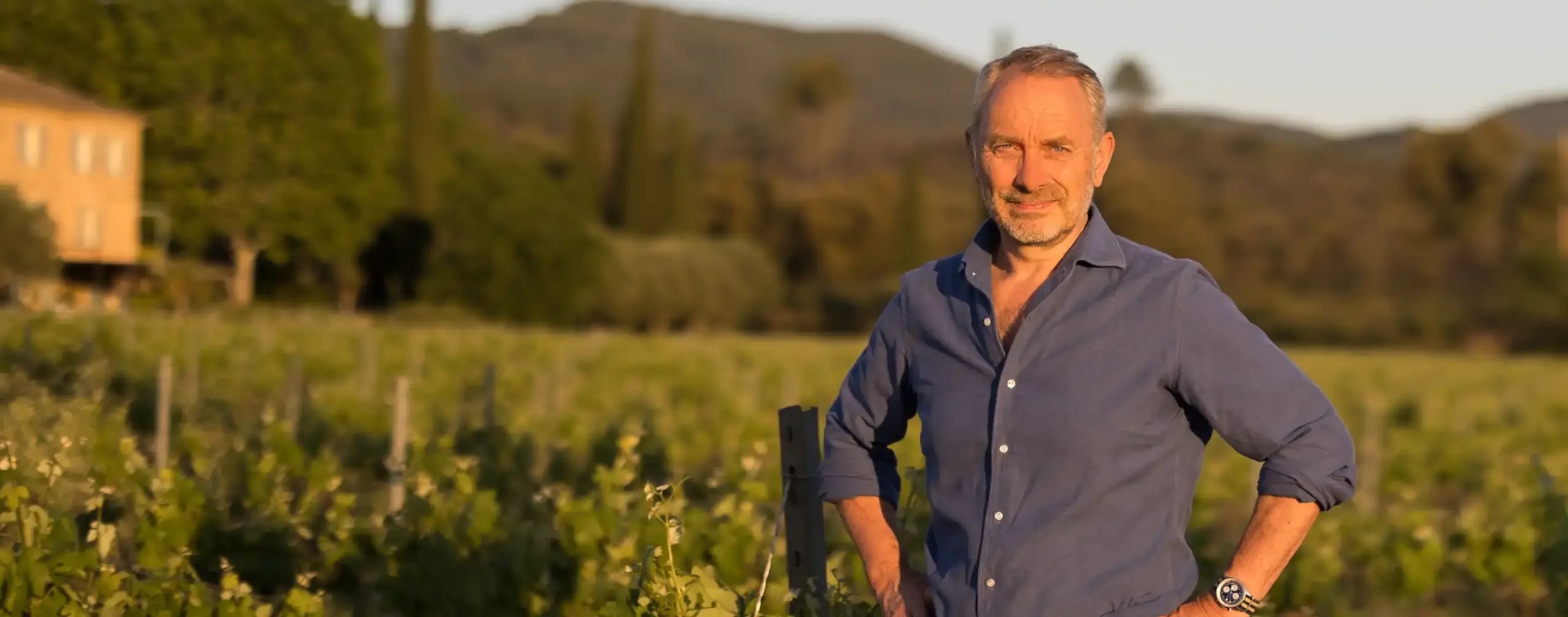 Stephen Cronk in his vineyard